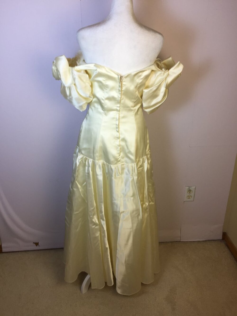 Vtg 1980s Bridal Originals Wedding Dress Size 10 Womans Cream Off the Shoulder - Picture 3 of 15